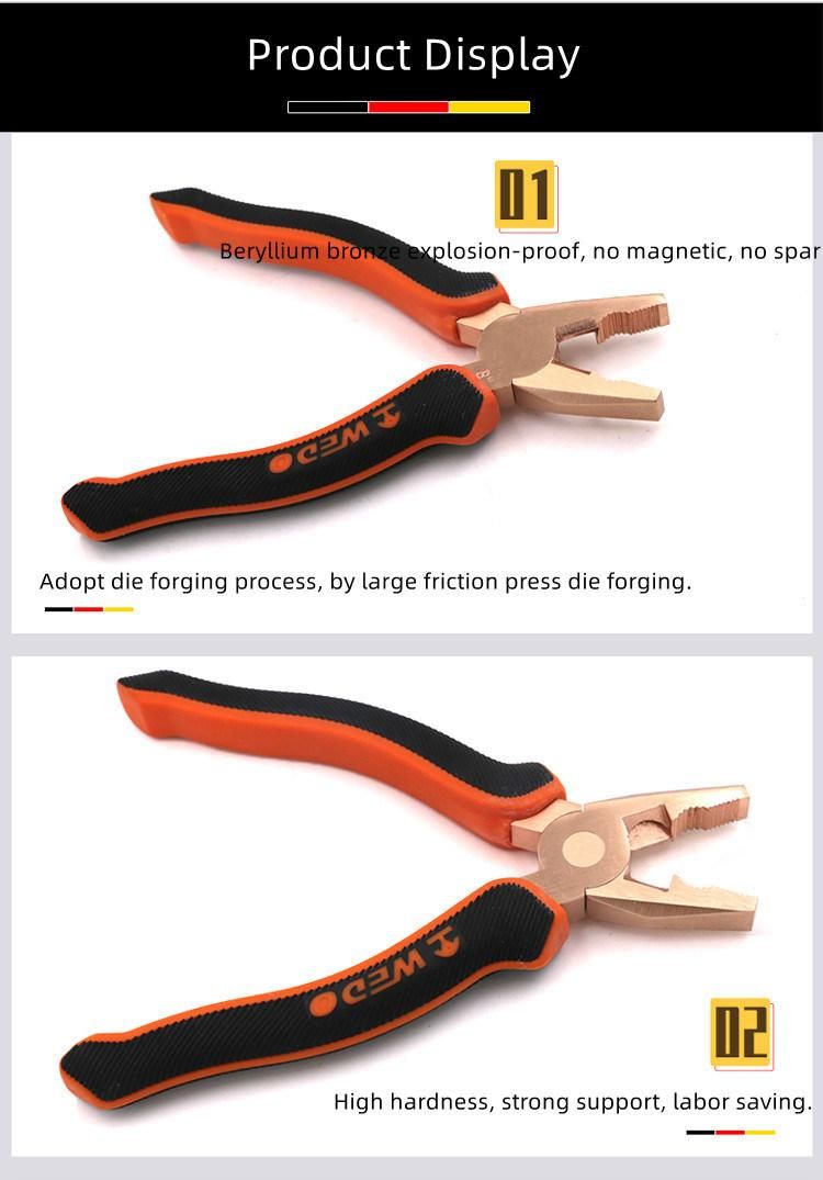 WEDO Beryllium Copper Pliers High Quality Non-Sparking Lineman′ S Pliers Wire Stripper, Bam & FM Certificate