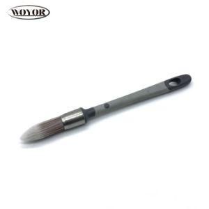 Round Brush with Synthetic Tapered Filament and Rubber Handle