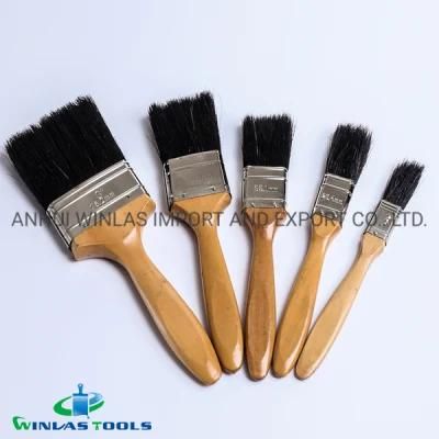 Wooden Handle Pure Black Bristle Paint Brush