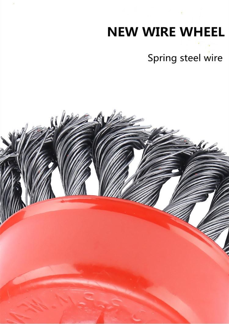 Multi-Size Copper Twisted Wire Wheel Brush Bowl Type Grinding and Derusting Brush Polishing Wheel Angle Grinder Steel Wire Brush