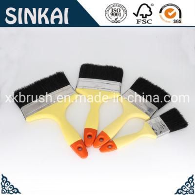 Cheap Red Edge Plastic Painting Handle Black Bristle Brush