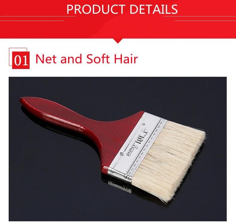 Multi-Size Red Handle Bristle Paint Brush