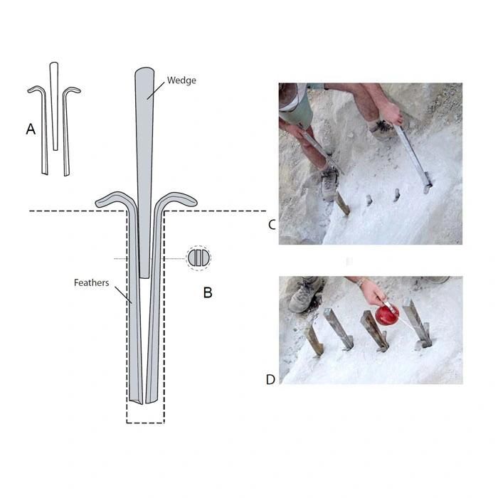 Wedge and Shims for Stone Break