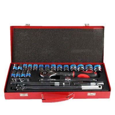 24 PCS Tools Box with F Rod Kit and Hardware Hand Home for Car Bicycle Mechanic Spanner Tool Set