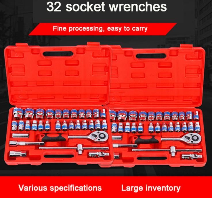 32PCS Adjustable Ratchet Socket Set Hardware Combination Tool