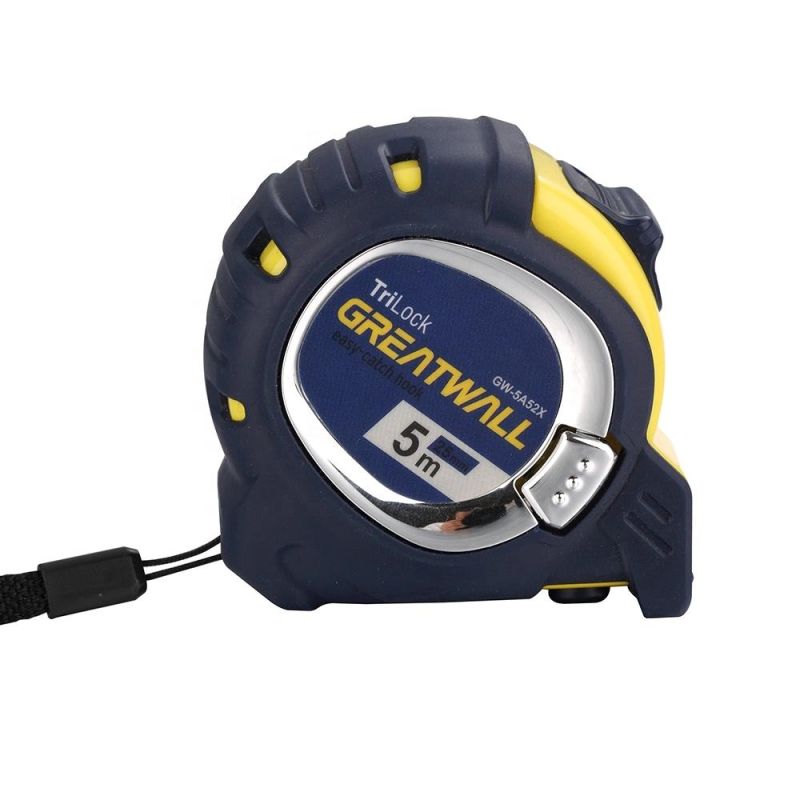 High Quality Rubber Coat 3-Way-Lock Measuring Tape Magnetic Tape Measure