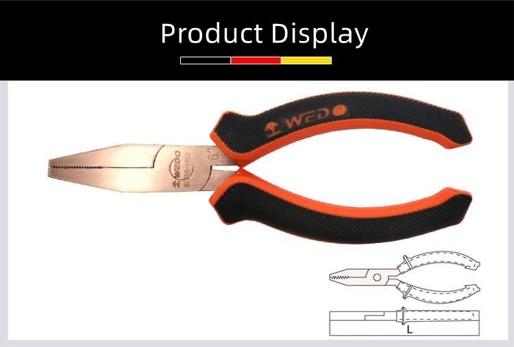 WEDO Beryllium Copper Pliers High Quality Non-Sparking Flat Nose Pliers Wire Stripper, Bam & FM Certificate