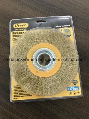 7inch Brass Coated Steel Wire Wheel Brush (YY-767)