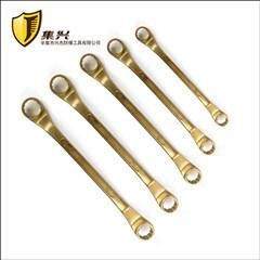 6*7mm-55*60m Double Box Offset Wrench, Double Offset Ring Spanner, Aluminum Bronze Copper Alloy Spanner, Non Sparking Explosion Proof Safety Tool.