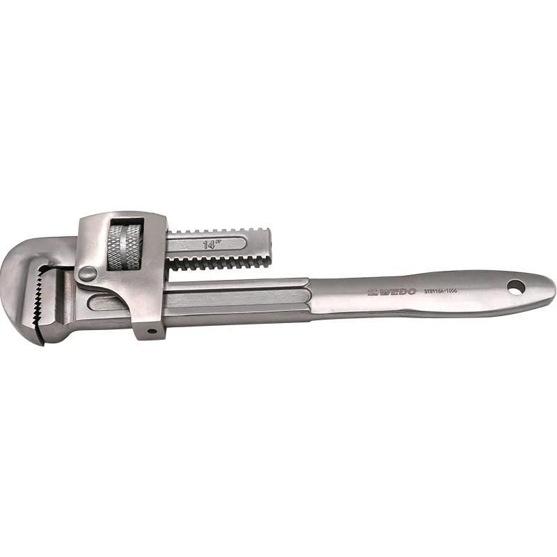 WEDO 10" Stainless Pipe Wrench Spanner (British Type) Stainless Steel Handle