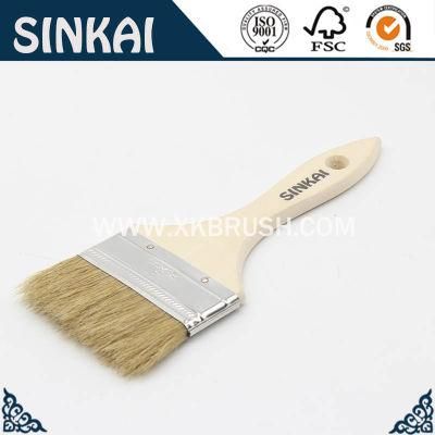 100% Pure White Bristle Paint/Painting Brushes with Wooden Handle