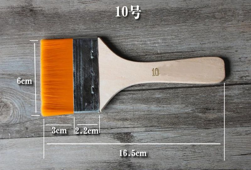 Flat Nylon Hair Wooden Penholder Oil Painting Brush