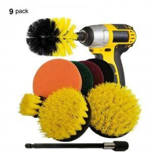Drill Powered Spinning Detailing Nylon Scrub Brush with Quarter Inch Quick Change Shaft