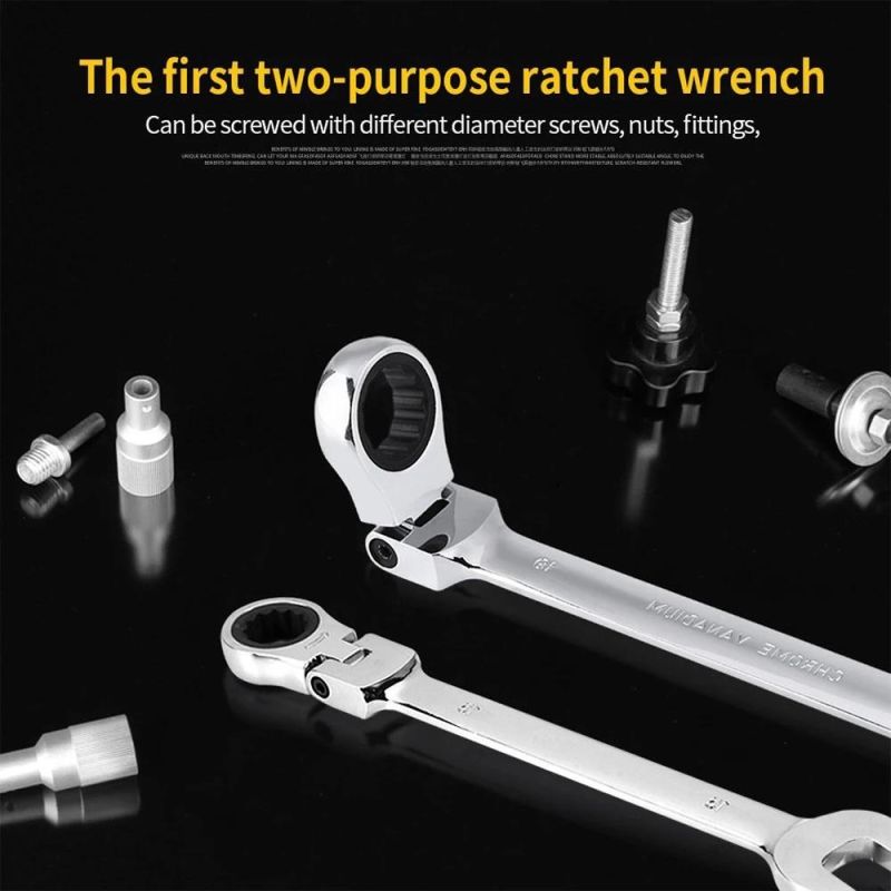 Combination Ratchet Wrench with Flexible Head