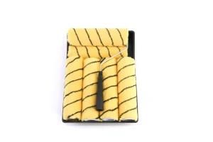 Yellow Polyester Fiber Roller Black Plastic Handle Paint Roller Brush Set