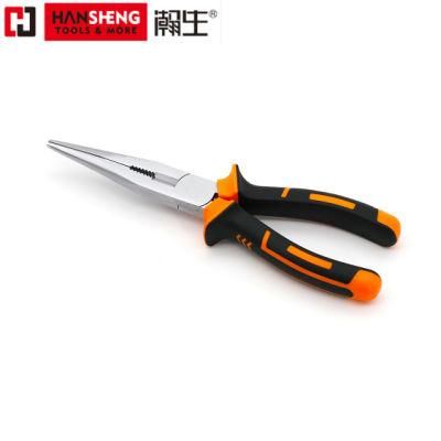 Made of Carbon Steel, Pearl-Nickel Plated, Nickel Plated PVC Handles, German Type, Pliers, Long Nose Pliers