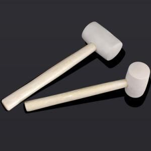 White Rubber Mallet with Wood Handle Hammer Floor Tile Flat White Rubber Hammer