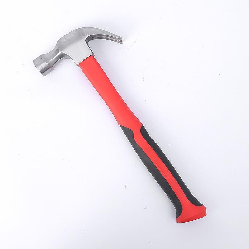 Multipurpose Multi-Functional Claw Hammer with Red Plastic Handle