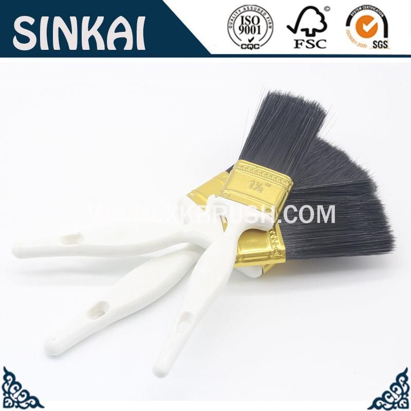 Plastic Handle Paint Brush with Black Bristle and Synthetic Filaments