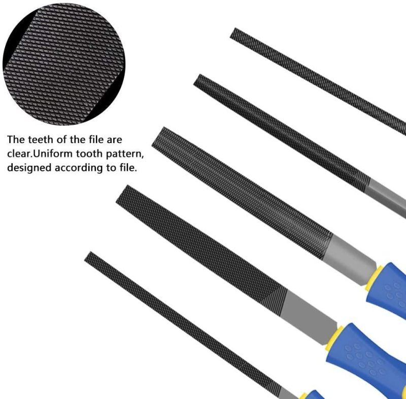 8′′ High Carbon Steel File, Rasp Set with Soft Rubber Non-Slip Handle