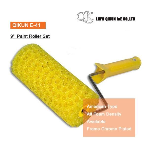 E-36 Hardware Decorate Paint Hand Tools American Type Acrylic Polyester Mixed 9" Paint Roller Brush with Frame