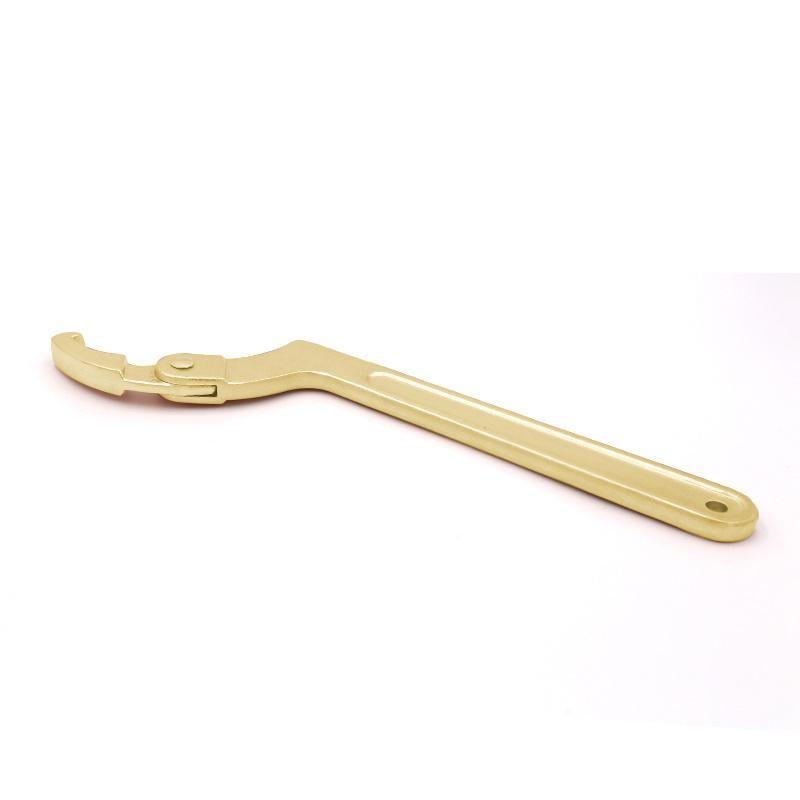 WEDO Non-Sparking Adjustable Hook Spanner Spark-Free Safety Wrench Aluminium Bronze