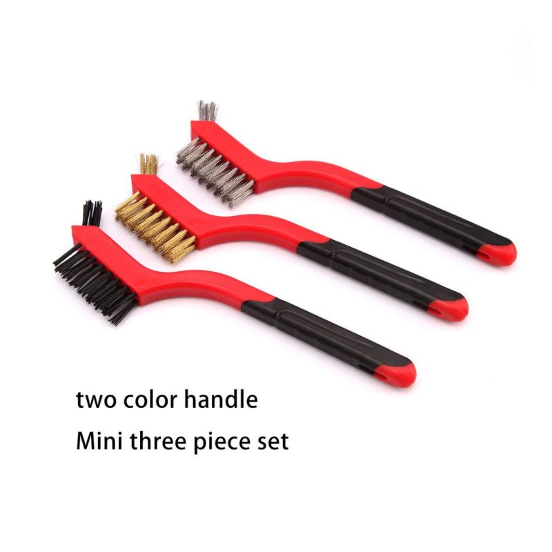 3PCS Mini Wire Brush Set Rust Paint Metal Cleaner Brass Brush