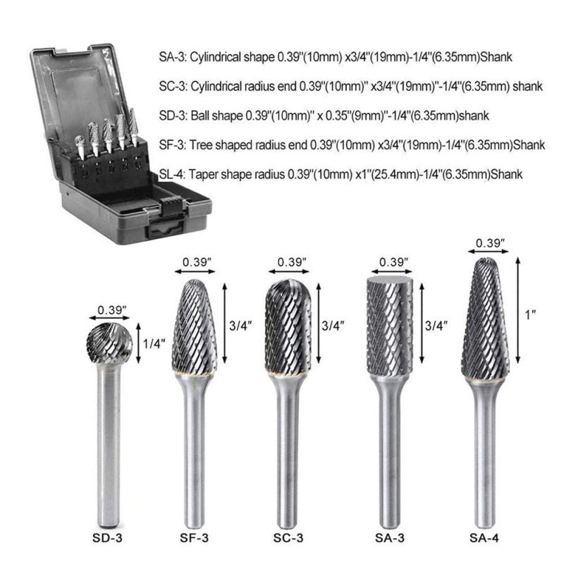 Carbide Rotary Burr Set for Woodworking Drilling Metal Carving