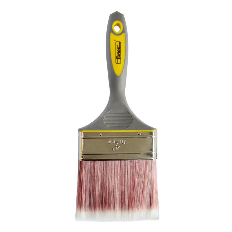 4" Painting Tools Paint Brush with Sharpened Synthetic Bristles and TPR Handle