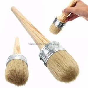 Round Brush Wood Handle Synthetic Paint Brush for Furniture Window