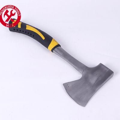 Two-Color Plastic Handle-Handed Axe Woodworking Harvested One-Piece Axe Multi-Purpose Outdoor Camping High Carbon Steel Axe