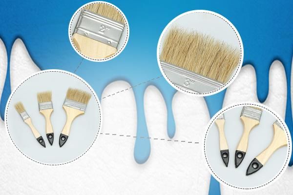 Wooden Handle Paint Brush with White Bristle