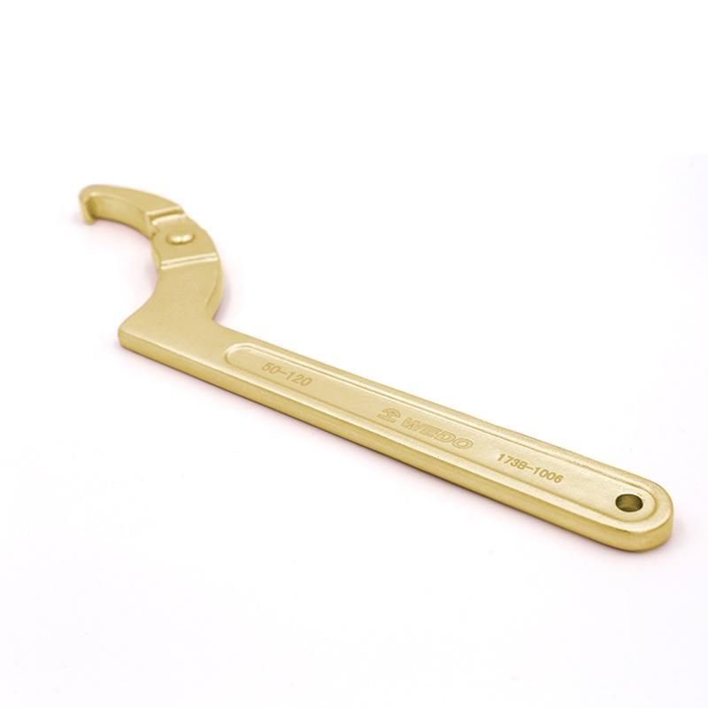 WEDO Non-Sparking Adjustable Hook Spanner Spark-Free Safety Wrench Aluminium Bronze