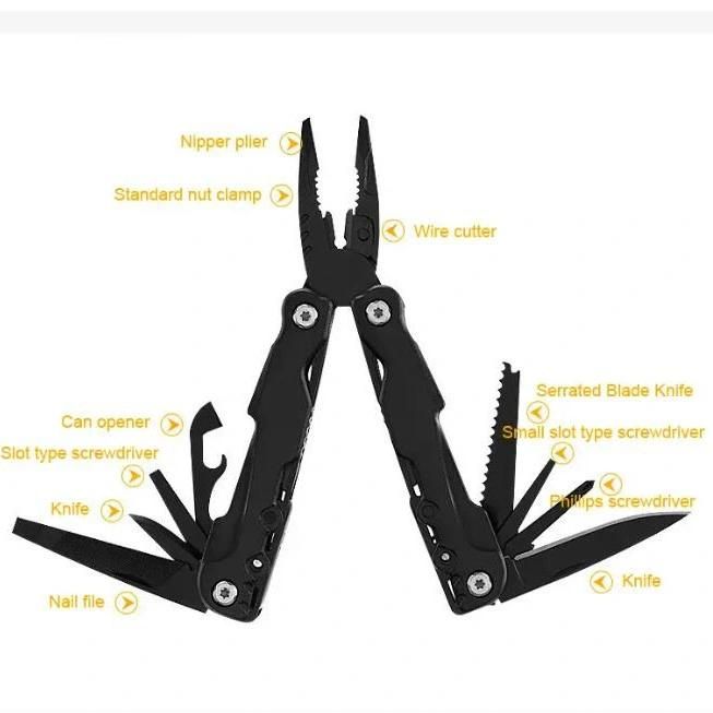 Hot Sale Product Hunting Cobination Stainless Steel Plier Swiss Knife Widerness Pocket Folding Survival Tool