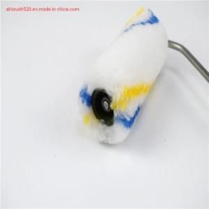 Long Blue Handle Blue and Yellow Stripe Roller Brush Hardware Tool on White