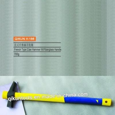 H-166 Construction Hardware Hand Tools French Type Claw Hammer with Blue Fiberglass Handle