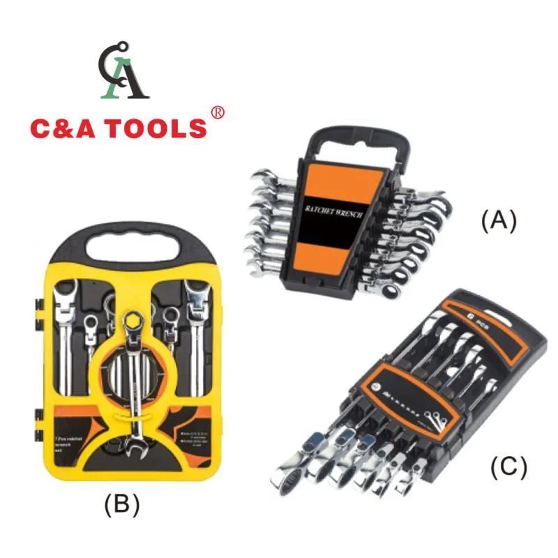 Carbon Steel Flexible Ratchet Combination Wrench Set