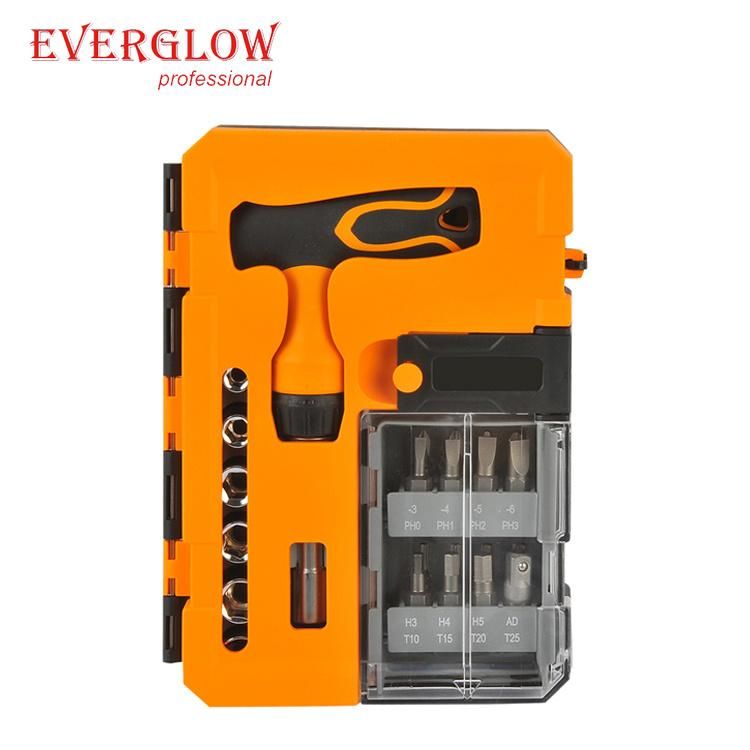 New Arrived 25PC T-Handle Ratchet Screwdriver Set