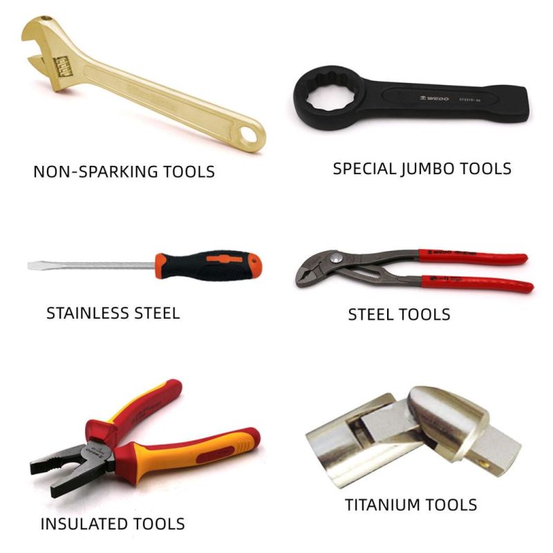 WEDO Beryllium Copper Wrench Non-Magnetic/Sparking 45 Degree Bent Striking/Slogging Open Spanner