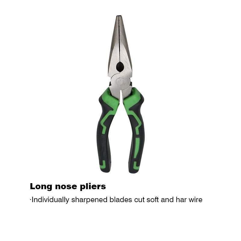 2PCS Set Wire Side Cutter Alicate Hand Tool Pliers Long Nose Diagonal Cutting High Quality Hardware Tools Industrial Combination Pliers