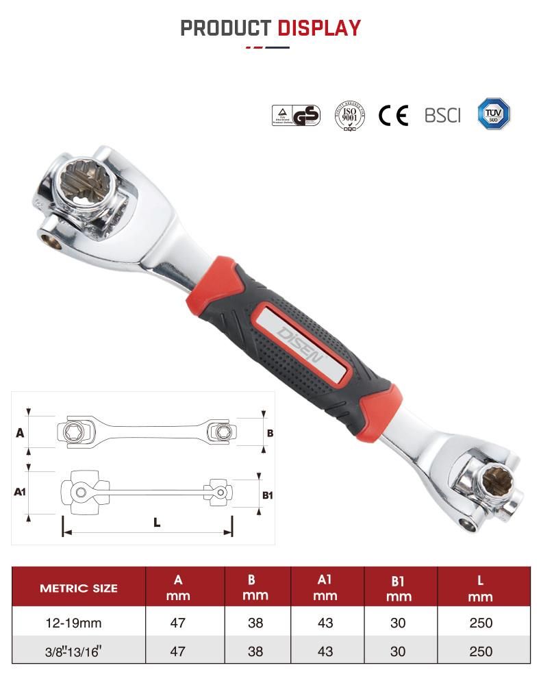 8 in 1 Socket Pipe Combination Wrench