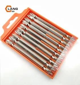 H1/4&quot;*pH2*pH2 S2 Nickel Finish 100mm Phillips Screwdriver Bits