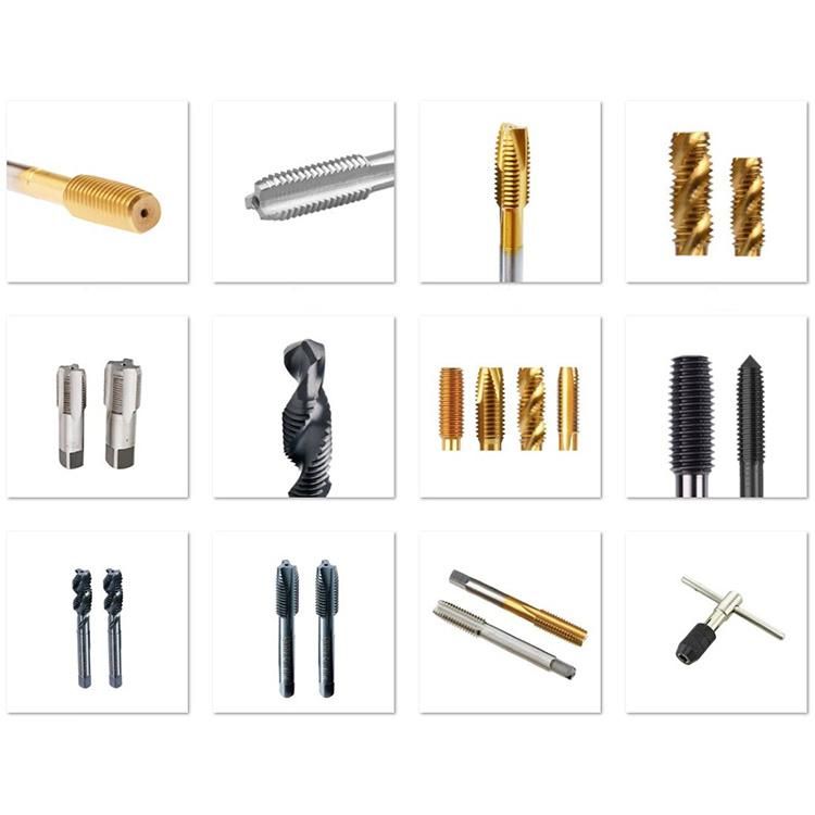 HSS Co Carbide Spiral Flute Thread Taps with Tin Coating