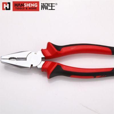Made of Carbon Steel, Chrome Vanadium Steel, Professional Hand Tool, Pear Nickel Plated, Combination Pliers, Side Cutter, Long Nose Pliers