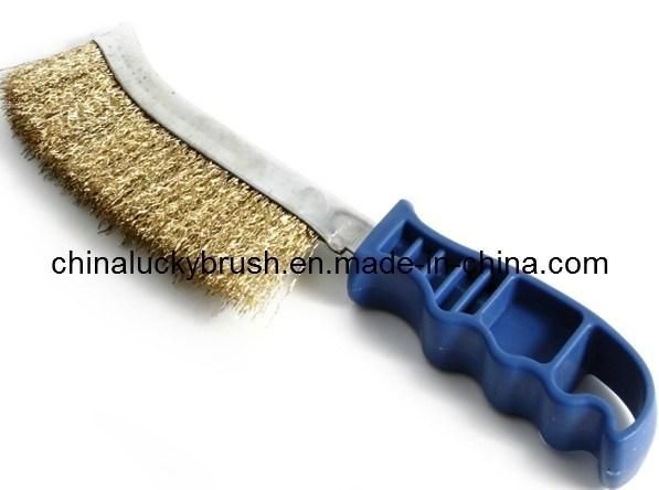 Steel Wire Blue Plastic Handle Knife Brush (YY-068)