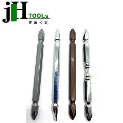 High Quality 100mm Length Double Ends 1/4&quot; Hex Shank Phillips Slotted Head S2 Screwdriver Bit
