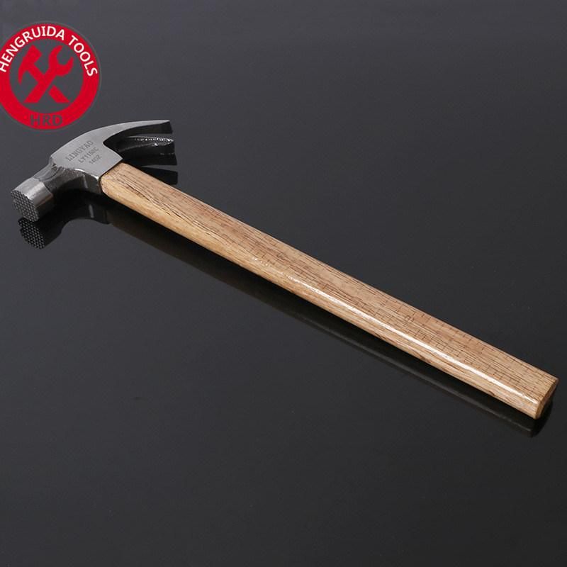 Claw Hammer with Long Wooden Handl Laser Curved Scale