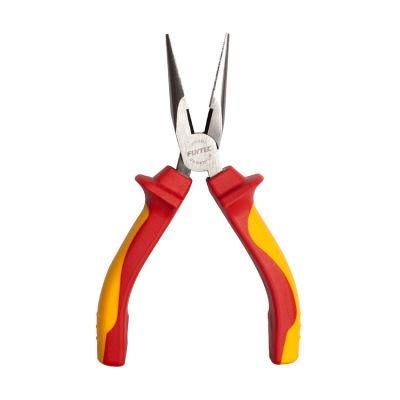 Fixtec 6 Inch Cr-V Insulated Long Nose Combination Fishing Pliers with VDE Certification