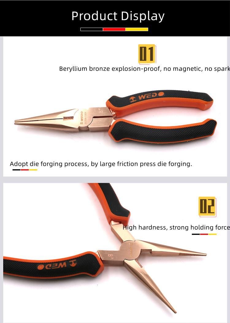 WEDO Beryllium Copper Pliers High Quality Non-Sparking Snipe Nose Pliers Wire Stripper Pliers