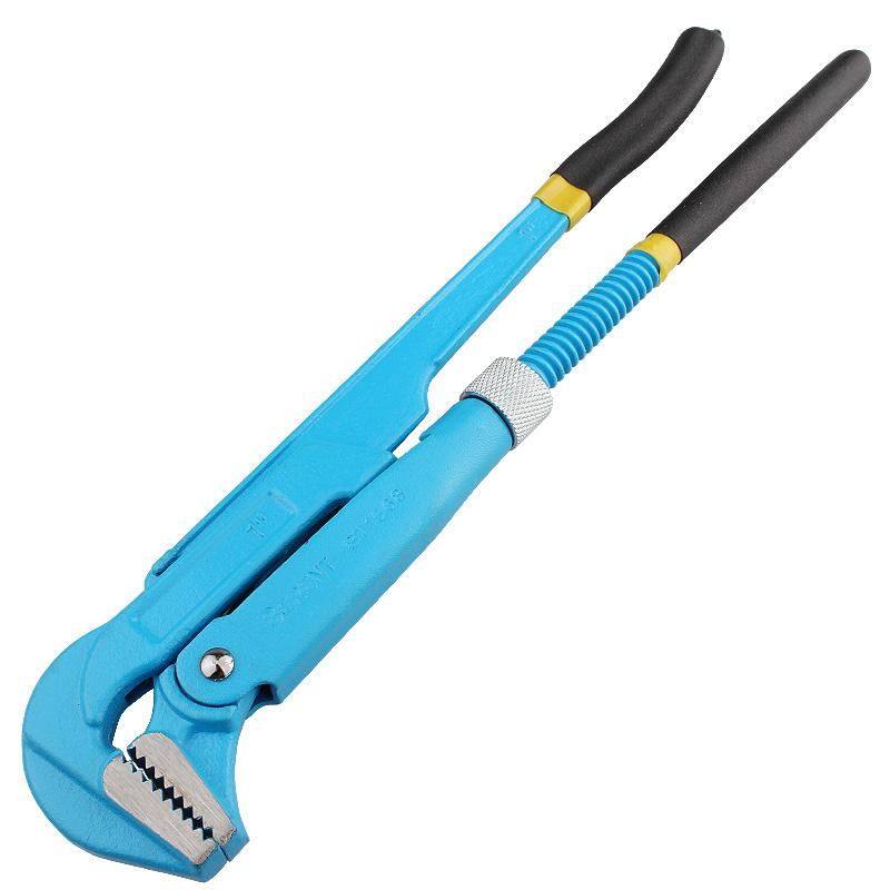 90 Degree Bent Nose Pipe Wrence with Dual Color Handle